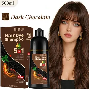 Instant Hair Dye Shampoo 3-in-1 for Gray Coverage, Natural Dark Chocolate Hair Color Shampoo for Women & Men, Colors in Minutes, Gentle Conditioning & Easy At-Home Use, 500ml