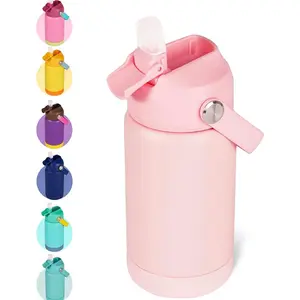 12oz Kids Insulated Water Bottle, Leak-Proof Toddler Cup with Straws Lids, Portable & Tumbler Design for Boys and Girls Tumbler Flasks Mug Drinkware 1