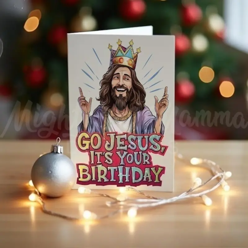 1pc Jesus, go away, today is your birthday! Funny Christmas cards