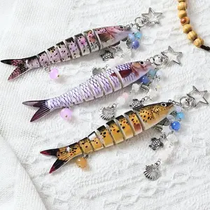 Handmade Lovely Fish Keychains Artificial Fish Bait Swimbait Mobile Phone Lanyard Jewelry For Men And Women