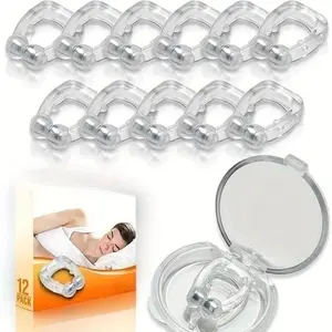 12pcs Magnetic Nose Clips - Reusable Snoring for Sleep, -Snoring Device Suitable for Snorers, Discreet Magnetic Nose Strips for Peaceful Sleep, Non- Snoring Solution