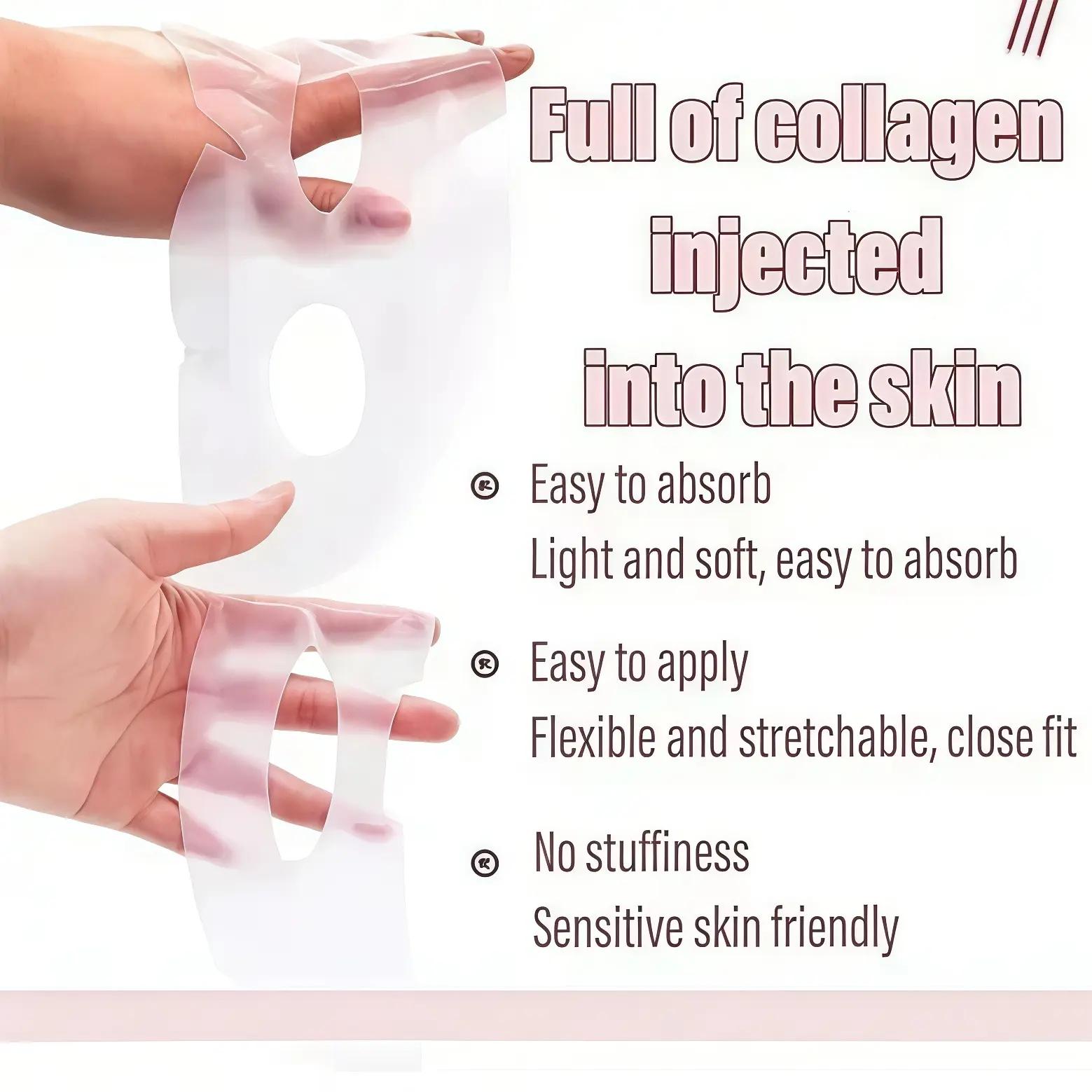 Quasi Collagen Glow Up Mask 2.0, Quasi BioCollagen Face Mask, Firm Skin Deep HydratingMasks for Wrinkle Reduction and PoreMinimization - Glow like Glass Skin (1 Box × 4Pcs)
