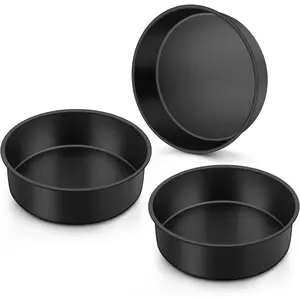 6 Inch Small Cake Pans Sets of 3 for Baking, Round Smash Cake Baking Pans for Birthday Wedding, Stainless Steel Core with Nonstick Coating