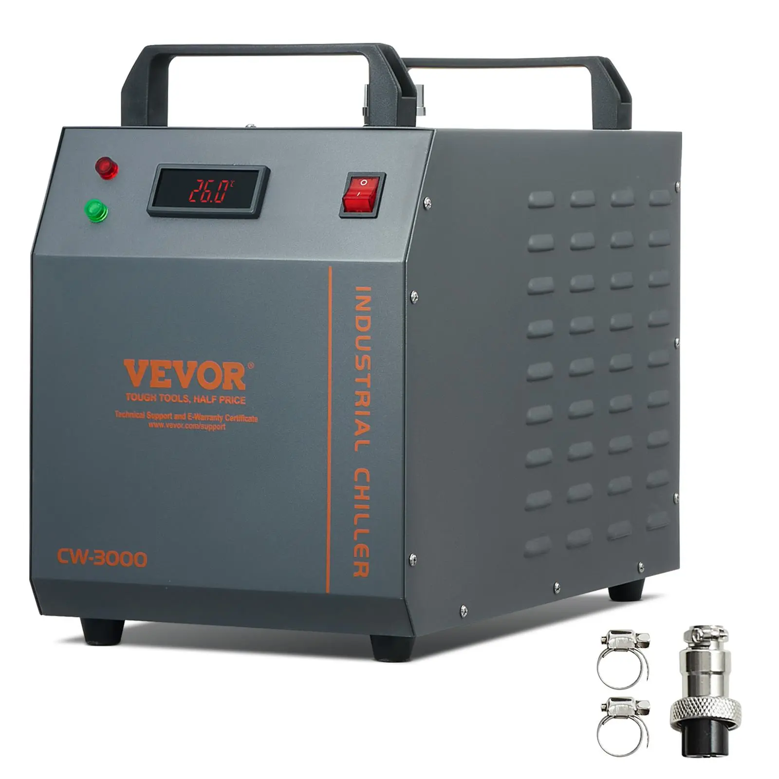 【Summerfinds】VEVOR Industrial Water Chiller,  CW-3000, 80W Air-Cooled Industrial Water Cooler Cooling System with 12 L Water Tank Capacity 12 L/min Maximum Flow Rate, for Laser Engraving Machine Cooling Machine