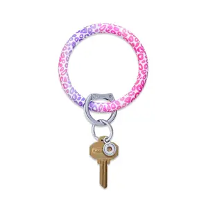 Silicone Big O Key Ring - Pink Cheetah Print