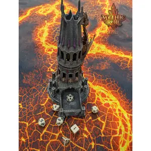 Necromancer Lich Undead Dragon 3D Printed Dice Tower | DnD Player Gift | Mythic Roll Collection by Unchained Games- Unearth the Dark Arts!
