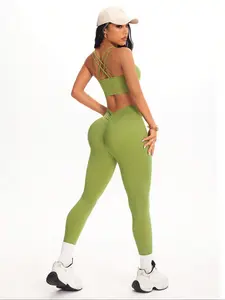 Peach Shaping Yoga Set for Women, Tight-Fitting Sleeveless Sports Bra and Long Pants, Comfortable Fitness Wear for All Seasons, Sporty Style Clothes, Sportswear Set