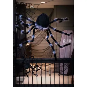 Poseable Black 50-Inch Spider Halloween Decoration
