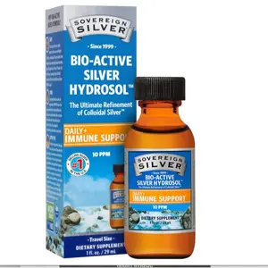 Sovereign Silver Immune Support - Colloidal Silver, Bio-Active Silver Hydrosol, 10 ppm, Liquid Twist Top, Travel size, 1 Fl Oz, (29 mL)