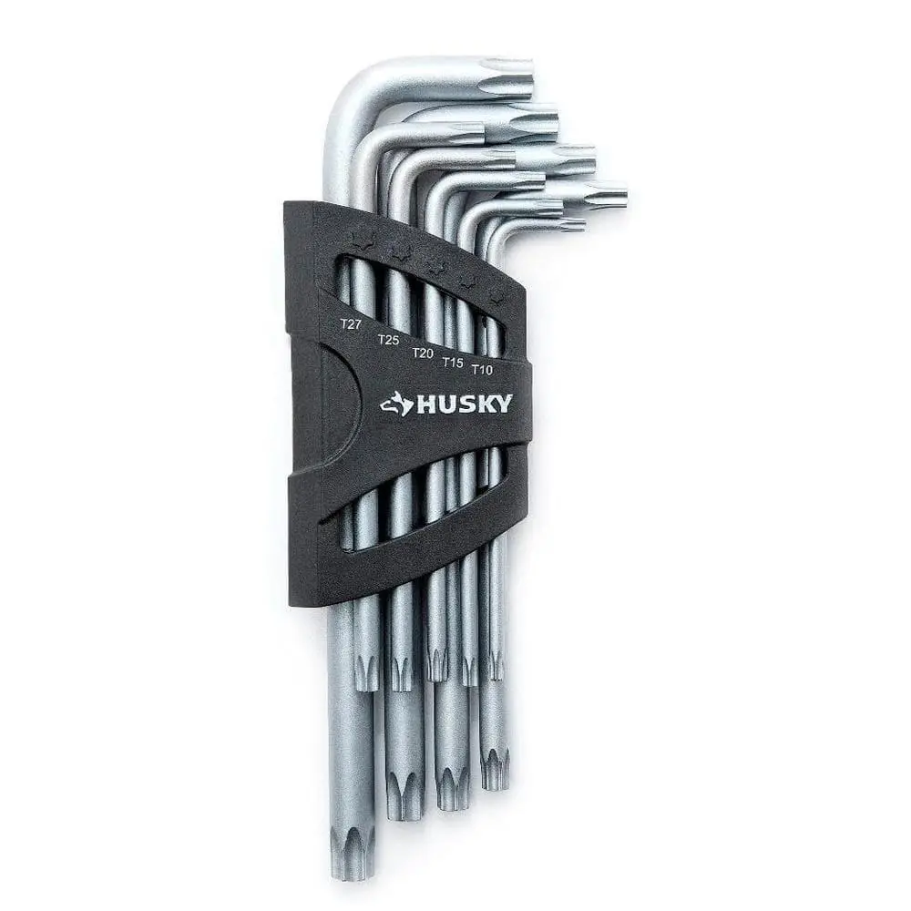 9 Pieces Torx Star Allen Wrench Set, Long Arm Star Key Set T10-T50, Chrome Vanadium Steel