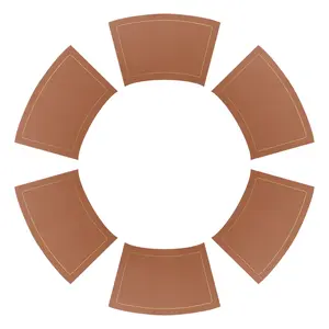 REGALWOVEN 6Pcs Round Table Placemats, Wedge Faux Leather Placemats Heat Resistant, Wipe Clean 20x12 inch Brown