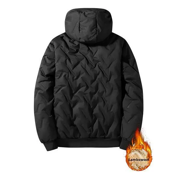 Men's Autumn & Winter Warm Lamb Fleece Jacket - Hooded, Zip Closure, Machine Washable, Casual Sports Cotton Coat, Long-Sleeve Outerwear, Stylish Men's Outdoor ClothingGift Men's Autumn & Winter Warm Lamb Fleece Jacket - Hooded, Zip Closure, Machine Washable, Casual Sports Cotton Coat, Long-Sleeve Outerwear, Stylish Men's Outdoor ClothingGift