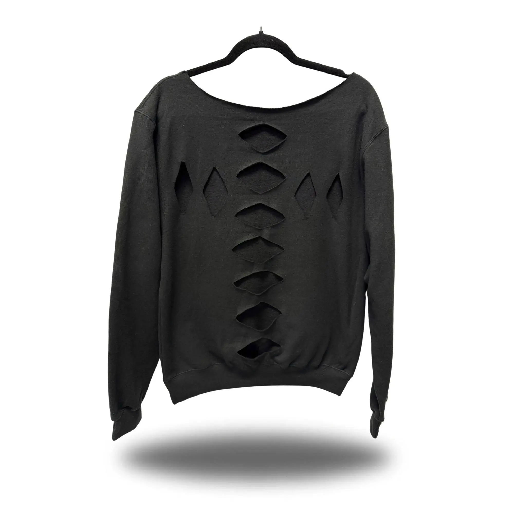 ROAD RASH DIAMOND CROSS WIDENECK BLACK SWEATSHIRT