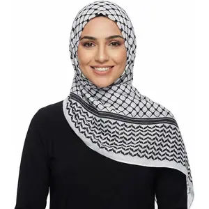 Palestinian Keffiyeh Shemagh Hijab Scarf, Muslim Women Kuffiyeh Arab Headwear