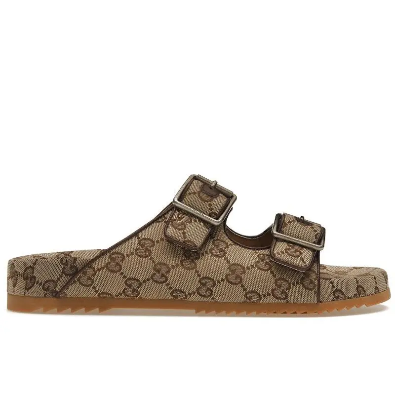Gucci Men's Strap Slide Sandal Beige Canvas, from StockX