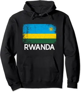 Rwandan Flag | Vintage Made In Rwanda Gift Pullover Hoodie - Braedoncoysp Shop 69B08FY29W8K
