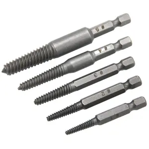 5pc Hex Handle Broken Head Screw Removal Tool 60mm Black Electric Hex Screw Removal Tool Set Cover Manual Screwdriver