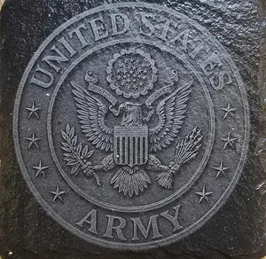 Army Laser Engraved Slate Coaster