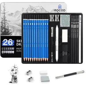 26-Piece Sketch Pencils for Kids Adults Drawing, Art Graphite Pencils 6B to 4H for Artists Beginners Sketching