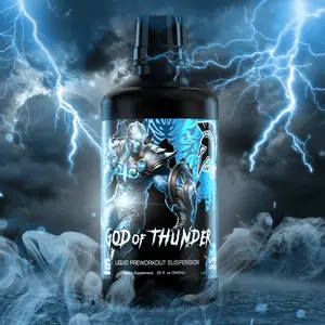Centurion Labz God of Thunder Liquid Pre Workout EXTREME – 300mg Caffeine High Stim Shot, 8g Glycerol Pump Formula, Alpha GPC Focus, 16 Servings