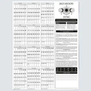 MoonSync 2025 Poster Calendar - 12 Month Wall Calendar, Semi Glossy Paper for Women's Health and Nutrition