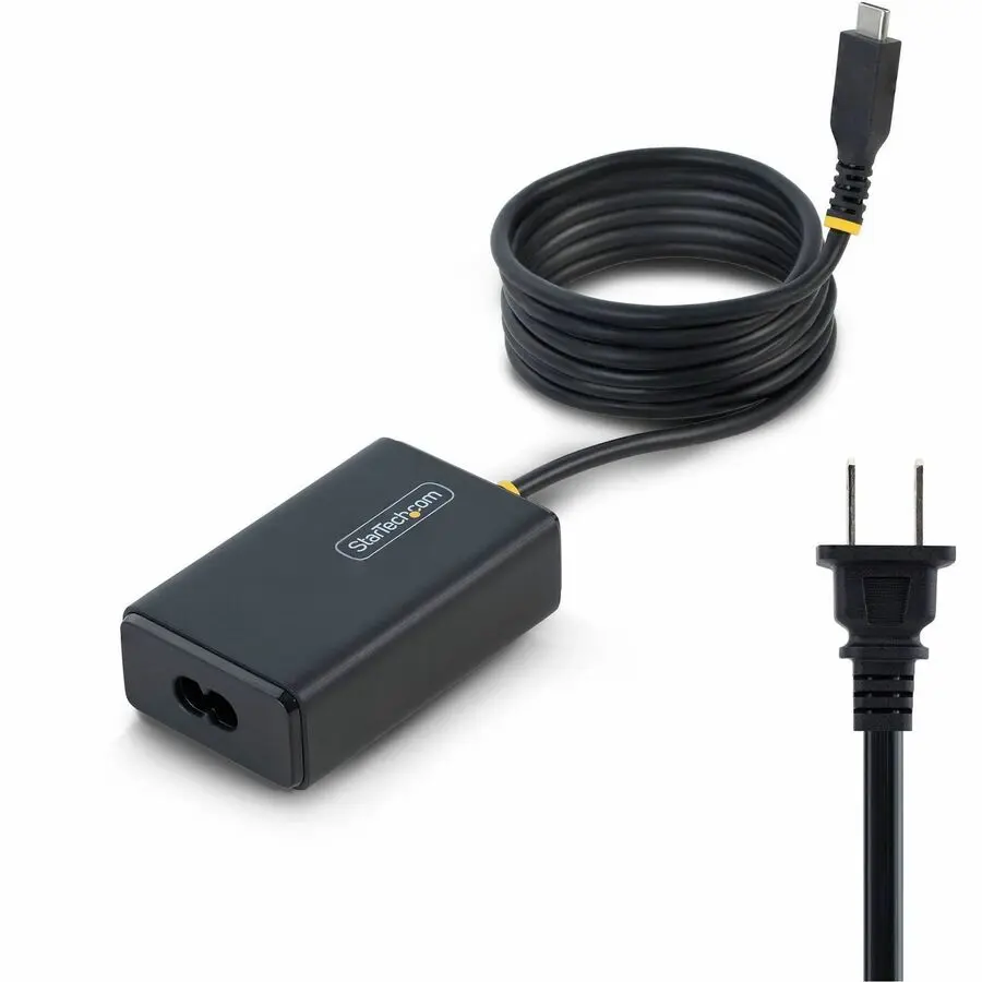 StarTech 65W USB-C Laptop Charger 5ft 1.5m Tethered USB-C Cable Power Adapter Brick for Dell XPS HP ProBook MacBook Pro 165LNUSBCCHARGER