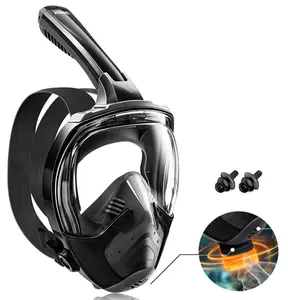 Aegend Adult Full Face Snorkel Mask, Snorkeling Gear with Latest Dry Top Breathing System, 180° HD Anti-Fog Leak-Proof View for Snorkeling, Scuba Diving & Swimming