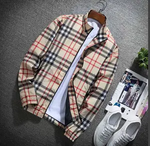 Men's Lightweight Plaid Jacket for Spring & Autumn Comfortable Casual Versatile Hooded Coat with Full Zipper Ideal for Daily Commuting & Outdoor Sports Menswear Tops