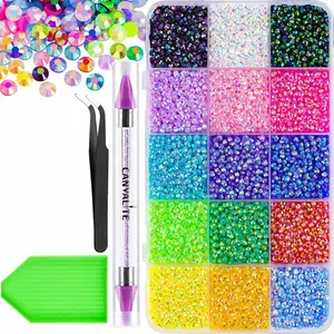 18000Pcs Jelly Synthetic Rhinestones for Bedazzling, Multicolor 3mm Flatback Rainbow Gems,3mm Multicolor Resin Flatback Synthetic Gems for Diamond Art, Bedazzler Kit for Crafting Book Shoes Nail Art Black Mix