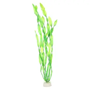 VOCOSTE 1 Pc Fish Tank Aquarium Decorations Artificial Plants, Plastic Artificial Water Plants for Aquarium, Green, 11.81"
