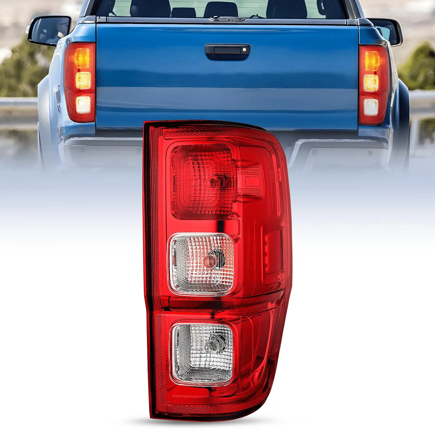 Nilight OE-Style Rear Lamp Replacement Taillight Assembly with High-Impact Housing for 2019-2023 Ford Ranger XL (Passenger Side), 12V, LED&Halogen Bulb, Plug-and-Play, Corrosion Resistant, Dustproof, Shock Resistant, DOT Compliant, Durable, Led Lights, Pl