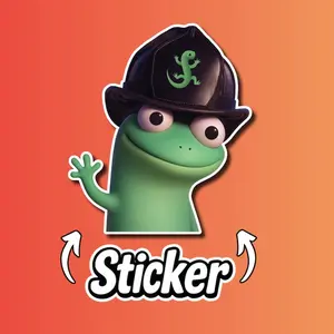 Lizard Button Meme Sticker Viral TikTok Lizard Satin Finish Waterproof Decal for Laptops & Hydroflasks Ready