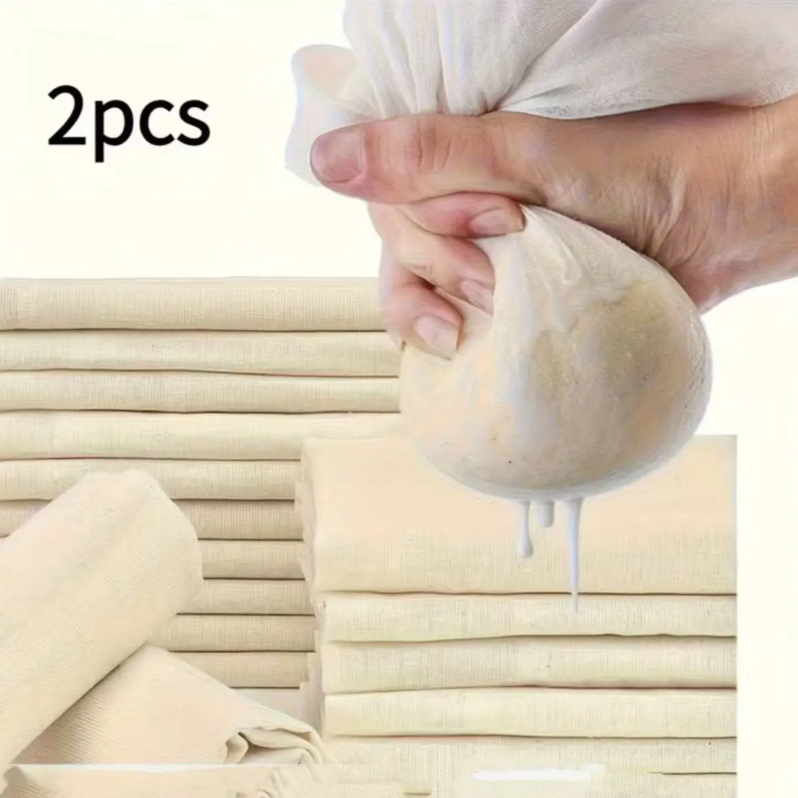Cheesecloth Milk Cloth, Unbleached Square Pure Cotton Filter Mesh, Natural Color, Ideal for Filtering and Straining, Durable and Reusable, Strainers Fine Mesh, Food Strainer, Kitchen Strainer