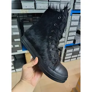 Retro shoes Outdoor Shoes brand Luxury Casual Men Shoe Leather  Women  Army Green black red Horsehair Shoe High-top Zipper Sneaker  Women Ankle Boots shoes