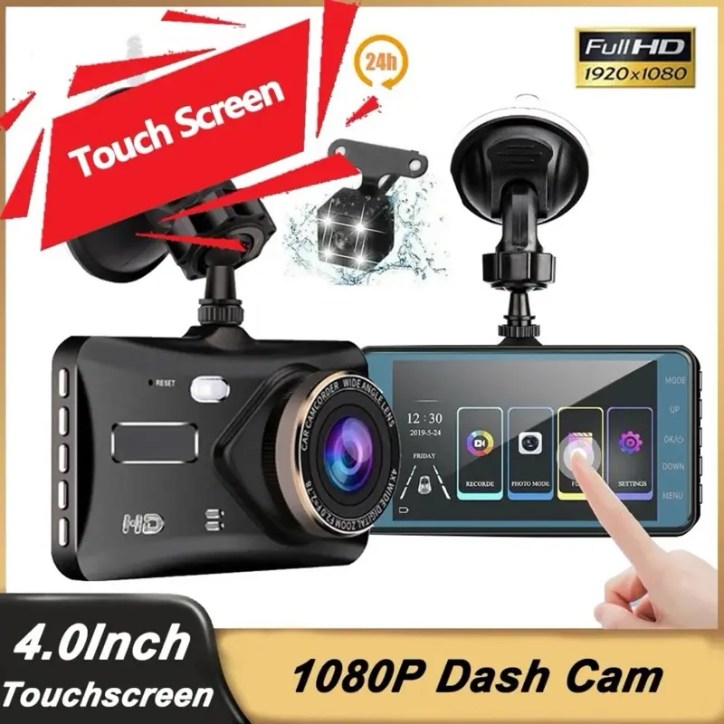 Touch Screen Dash Camera 1080p Dual cameras with loop recording