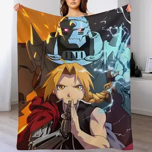Ultra-Soft Anime Fullmetal Alchemist Flannel Throw Blanket | Shrink-Resistant & Machine Washable Cozy Bedding  | Perfect All-Season Gift, Couch & Movie Night Essentials