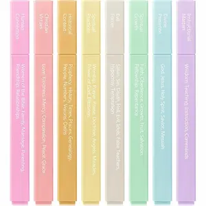 Mr. Pen - Bible Highlighters with Color-Coding System 8 Pack Soft Pastel Aesthetic Highlighters Assorted Colors for Studying Note-Taking and Journaling