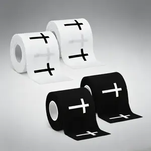 Christian Cross Cotton Athletic Tape – 2x23 ft Roll Sports Wrap with Jesus Design, Durable Wrist Support for Workout, Gym, Football & Fitness, Ideal Inspirational Gift