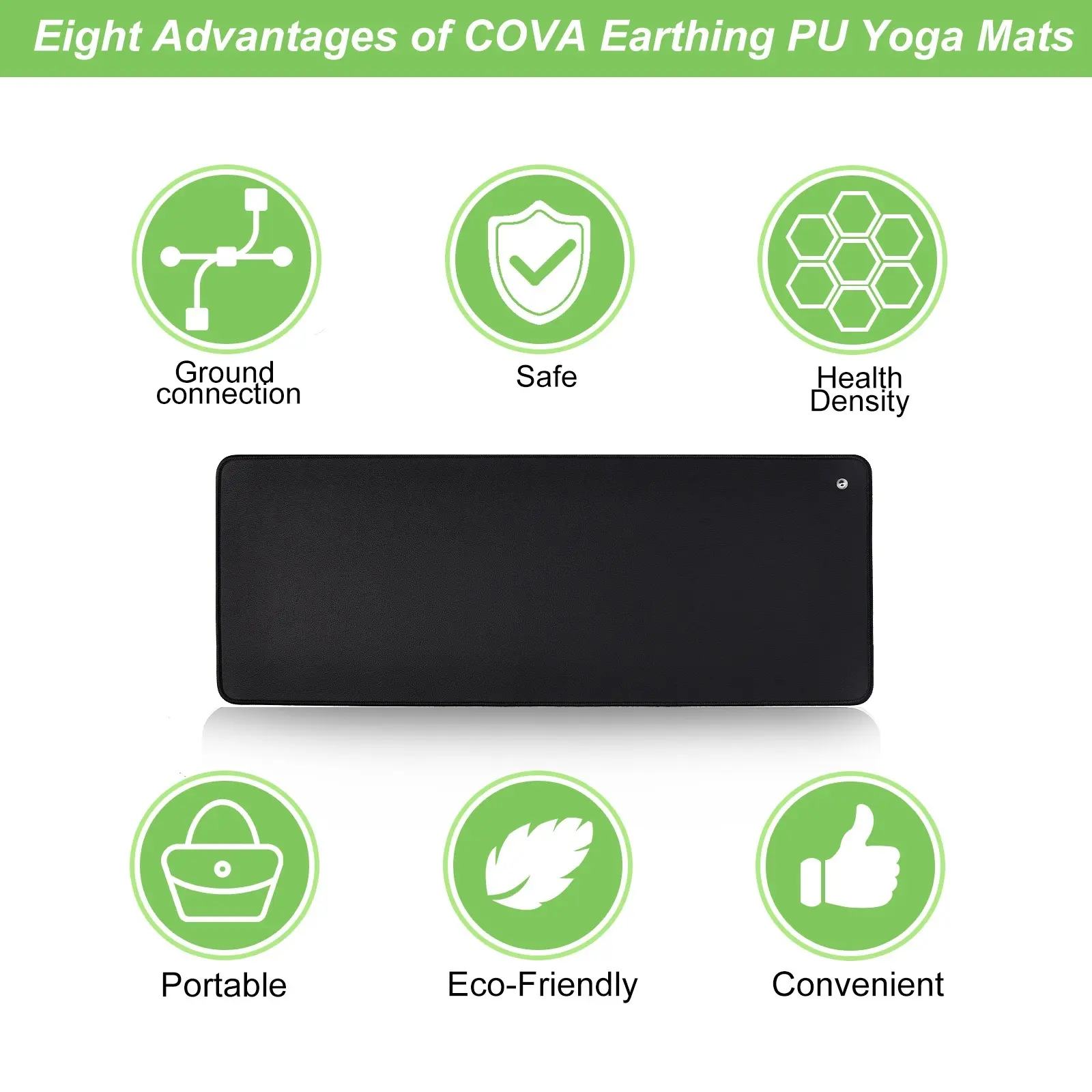 PU Grounding Mattress for Improved Sleep and Pain Relief, Grounding Mat with Grounded Cord, Plug