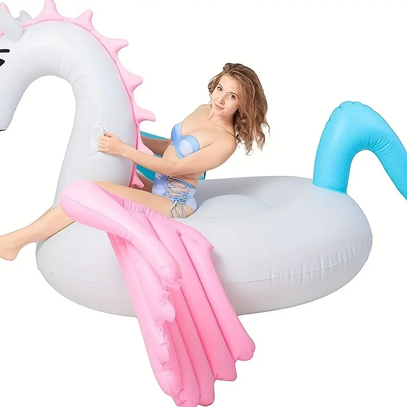 Giant Unisex Inflatable Unicorn Pool Float, 1PC Premium PVC Swimming Raft for Adults (14+ Age), Summer Pool Party Water Sports Accessory - Father's Day Gift