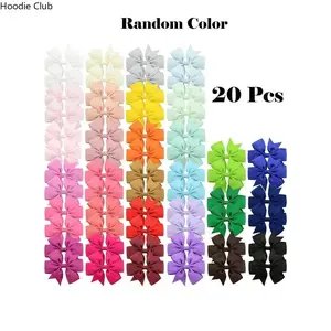 20pcs Random Color Bow Hair Clip Set for Girls, Cute Minimalist Solid Color Hair Accessories, Lightweight Non-Slip Snap Hair Barrettes for Daily Wear, School, Parties, Travel & Casual Styling for Women & Kids Cute And Playful Hair Pins