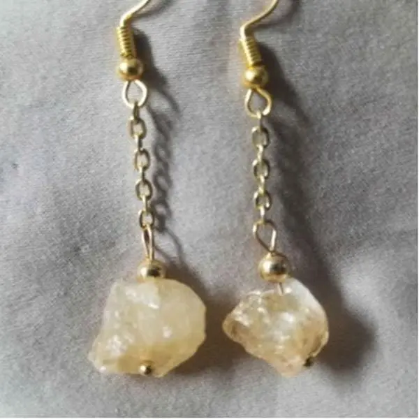 Natural Citrine Dangle Earrings