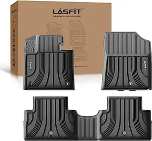 LASFIT Floor Mats Fit for 2020-2023 Hyundai Santa Fe (NOT for Hybrid), All Weather Custom Fit Car Floor Liners 1st & 2nd Row, Black
