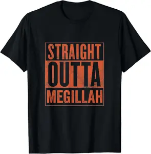 Straight Outta Megillah Reading Happy Purim Esther Costume T-Shirt