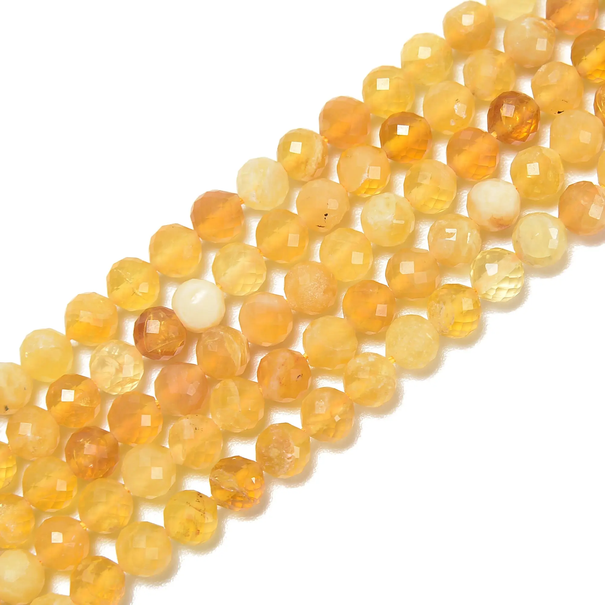 Natural Yellow Opal Faceted Round Beads Size 4mm 6mm 15.5'' Strand