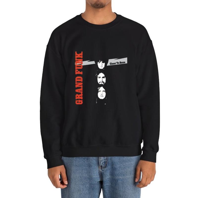Grand Funk Railroad Band Close To Home Black T-Shirt/ Sweatshirt, Gift Lovers, Unisex Heavy Cotton Fabric, Menswear Top, Daily Matching Streetwear