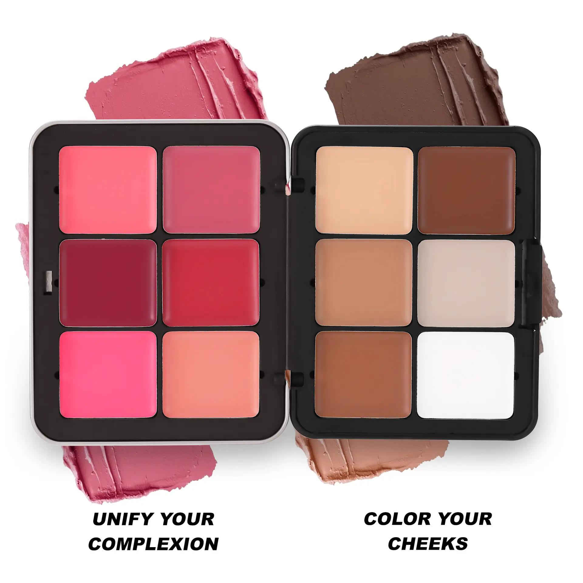 12-Color Cream Makeup Kit, Compact All-in-1 Foundation & Blush with Contour, Long-Lasting Blendable Gentle Lightweight Waterproof Formula for Professional & Daily Use, Beauty Products for Flawless HD Skin