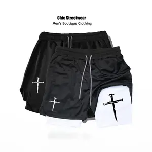 Jogging Pocket Shorts Regular Fit Sporty Casual Outdoor Solid Double-layer Fitness Pants Basketball Shorts Beach Pants Gym Outfits Workout Clothes basketball shorts keren sofia biker