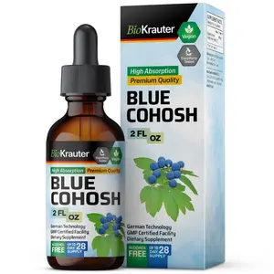 BioKrauter Blue Cohosh Tincture 2 FL OZ - Vegan High Absorption Premium Quality Healthcare Supplement for Female Wellness
