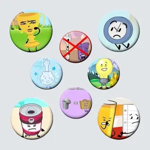 Inanimate Insanity BFDI Memes Button Pins, Suitcase Lightbulb All Figures Button for Bag, Clothes Decor, Button Pin For Clothes, Bags, Backpack, Hats, Jeans, and More, Funny Bag Accessories!